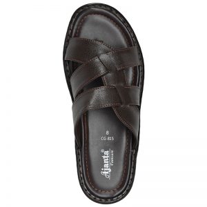 Men's Brown Colour Synthetic Leather Sandals