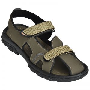 Men's Bottle Green Colour Polyester Sandals