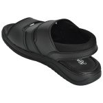 Men's Black Colour Synthetic Leather Sandals