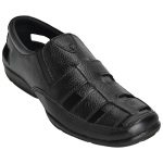 Men's Black Colour Synthetic Leather Peshawari Sandals