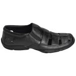 Men's Black Colour Synthetic Leather Peshawari Sandals