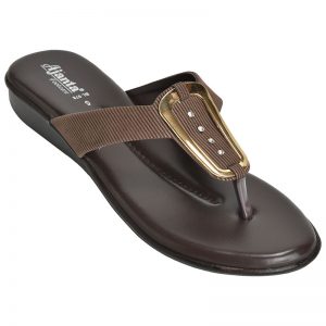 Women's Black & Brown Colour Synthetic Leather Sandals