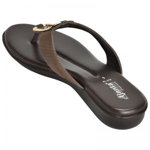 Women's Black & Brown Colour Synthetic Leather Sandals