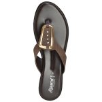 Women's Black & Brown Colour Synthetic Leather Sandals