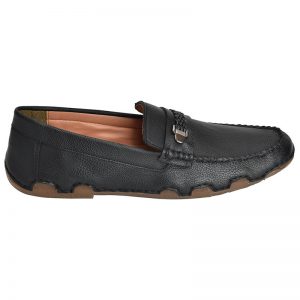 Men's Black Colour Synthetic Leather Loafers