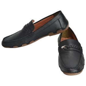 Men's Black Colour Synthetic Leather Loafers