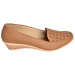 Women's Tan Colour Synthetic Leather Ballerines