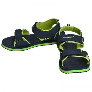 Men's Blue & Green Colour Synthetic Leather Sandals