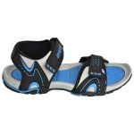 Men's Blue & Black Colour Synthetic Leather Sandals