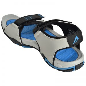 Men's Blue & Black Colour Synthetic Leather Sandals