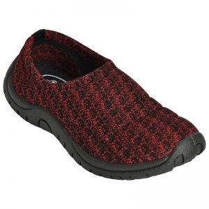 Women's Red Colour Fabric & Lycra Loafers