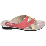 Women's Red & Beige Colour Synthetic Sandals