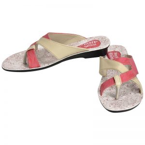 Women's Red & Beige Colour Synthetic Sandals