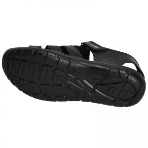 Men's Black Colour Synthetic Leather Sandals