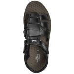 Men's Black Colour Synthetic Leather Sandals