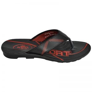 Men's Black & Red Colour Synthetic Leather Sandals