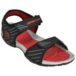 Men's Black & Red Colour Synthetic Leather Sandals