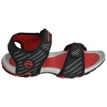 Men's Black & Red Colour Synthetic Leather Sandals