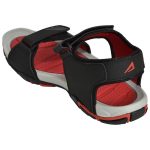 Men's Black & Red Colour Synthetic Leather Sandals