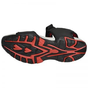 Men's Black & Red Colour Synthetic Leather Sandals