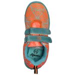 Women's Orange & Sea Green Colour Synthetic Leather Sneakers