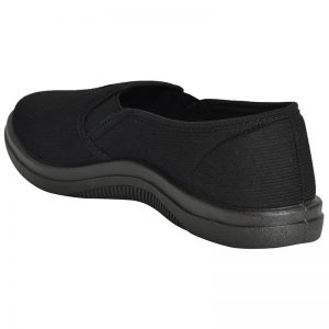 Men's Black Colour Fabric & Lycra Loafers