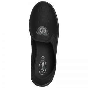 Men's Black Colour Fabric & Lycra Loafers