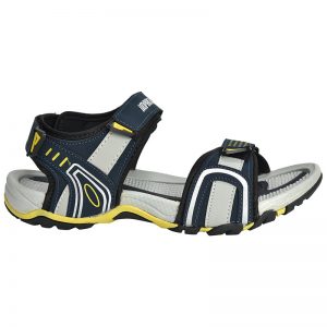 Men's Blue & Grey Colour Synthetic Leather Sandals