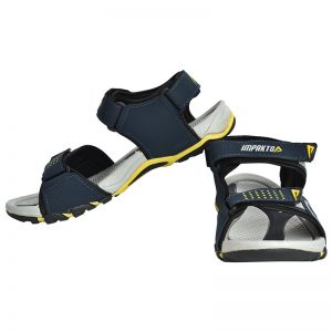 Men's Blue & Grey Colour Synthetic Leather Sandals