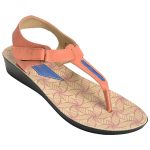 Women's Orange & Beige Colour Synthetic Leather Sandals