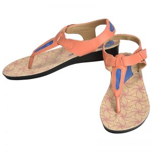 Women's Orange & Beige Colour Synthetic Leather Sandals