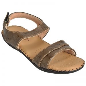 Women's Brown Colour Canvas Sandals