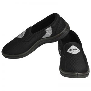 Men's Black Colour Fabric & Lycra Loafers