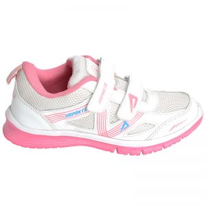 Women's White & Pink Colour Synthetic & Mesh Sneakers