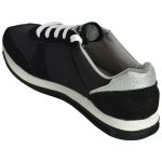 Men's Black Colour Fabric & Lycra Sneakers