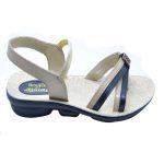 Women's White & Black Colour Synthetic Leather Sandals