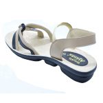 Women's White & Black Colour Synthetic Leather Sandals