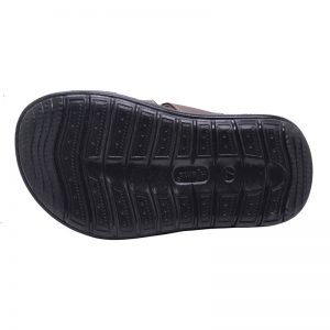 Men's Black & Brown Colour Synthetic Leather Sandals