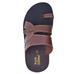 Men's Black & Brown Colour Synthetic Leather Sandals