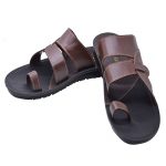 Men's Black & Brown Colour Synthetic Leather Sandals