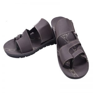 Men's Grey Colour Synthetic Leather Sandals