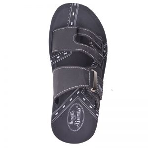 Men's Black Colour Synthetic Leather Sandals