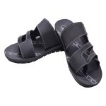 Men's Black Colour Synthetic Leather Sandals