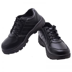 Kid's Black Colour Artificial Leather School Shoes