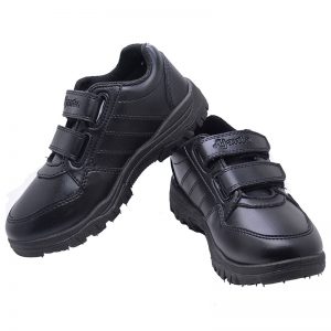 Kid's Black Colour Artificial Leather School Shoes