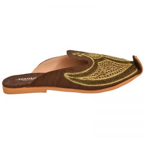 Men's Brown Colour Synthetic Leather Sherwani Jutti Shoes