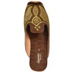 Men's Brown Colour Synthetic Leather Sherwani Jutti Shoes