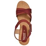 Women's Maroon & Beige Colour Synthetic Leather Sandals