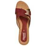 Women's Maroon & Beige Colour PU Synthetic Sandals