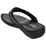 Women's Black Colour Synthetic Leather Sandals